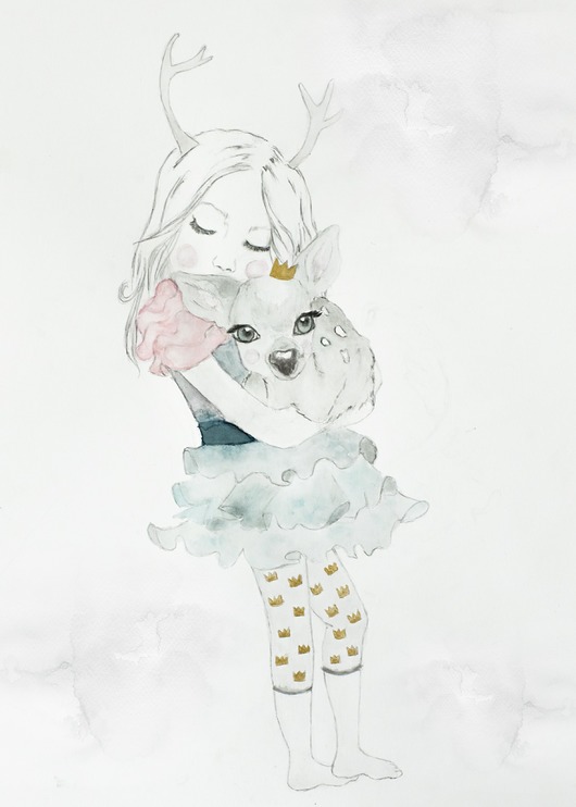 ILUSTRACJA POLA I LOLA A3 eclectic living
