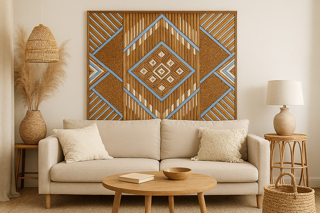 obrazy Obraz Mozaika dębowa Boho