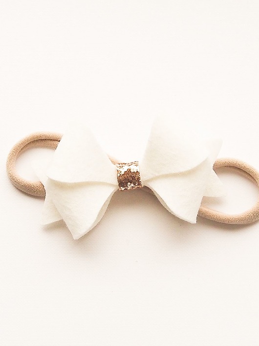 BUTTERFLY BOW MAXI Opaska do włosów  biała Momilio