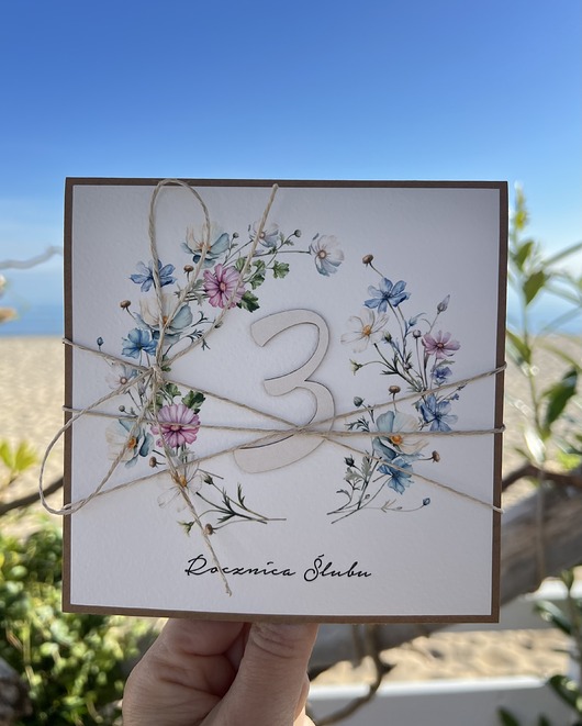 kartki scrapbooking Ręcznie robiona kartka na 3 rocznicę ślubu - trzecia rocznica ślubu
