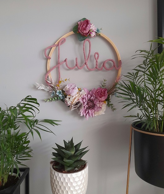 pokój dziecka - różne Obręcz z kwiatami Kwiaty Prezent Dekoracja Imię na ścianę
