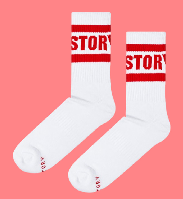 skarpetki damskie Skarpetki Froty Soxstory All Red On White