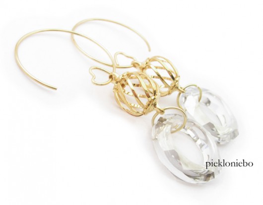 Kolczyki Królewskie Piękności  kryształ SWAROVSKI pieklo niebo