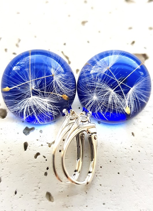 Kolczyki srebrne z nasionami dmuchawca Grol Jewellery
