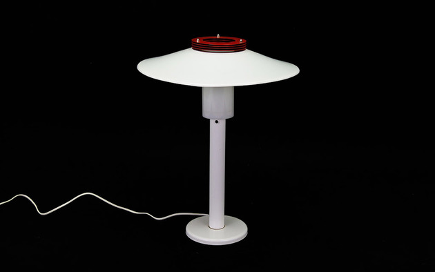lampy stołowe Lampka nocna biała, duński design, lata 60, produkcja: Dania