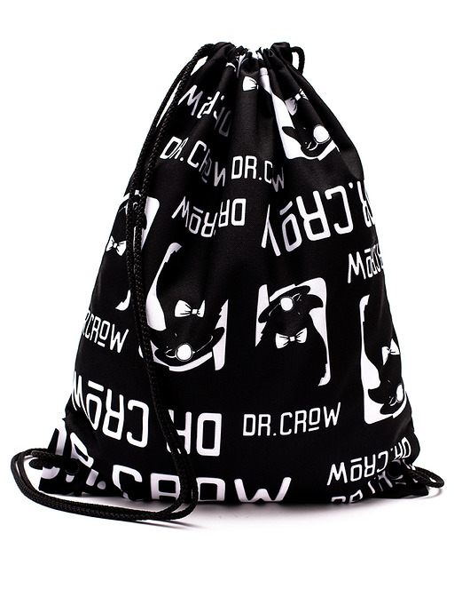 torebki, worki i plecaki dziecięce Worek Plecak Wodoodporny DR.CROW Black Logo