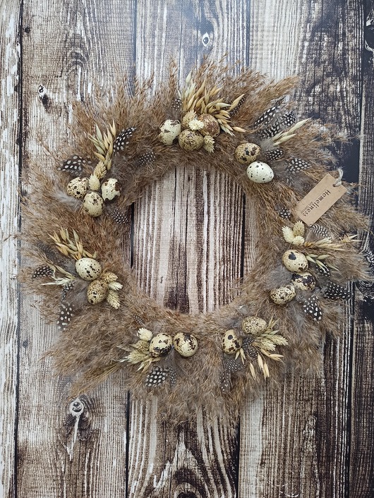 wianki wielkanocne Wielkanocny wianek na drzwi #21, dekoracja z suszu, 45 cm