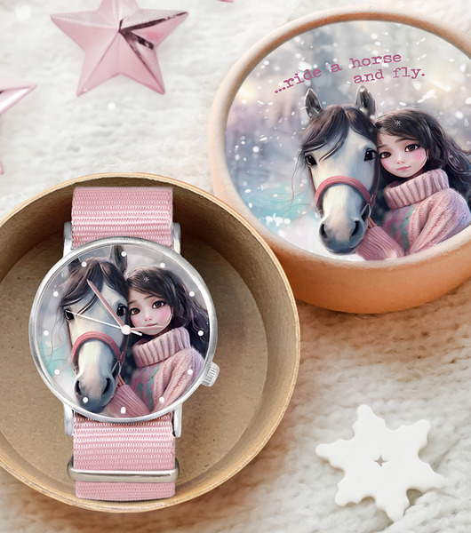 zegarki damskie Zegarek - ride a horse + box