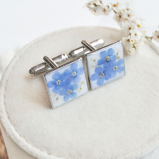 spinki do mankietów Spinki do mankietów z niezapominajkami