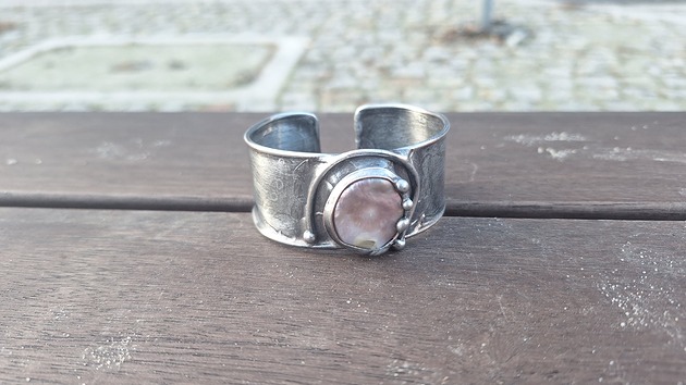 bransoletki wire wrapping Perła po prostu - bransoletka regulowana