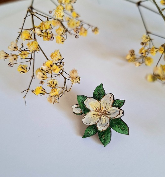 broszki Jaśmin malowany - pin
