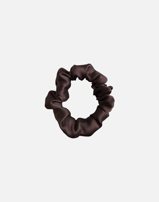 gumki do włosów Jedwabna scrunchie gumka frotka mini brązowa