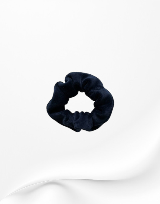 gumki do włosów Scrunchie gumka frotka wąska welurowa granatowa
