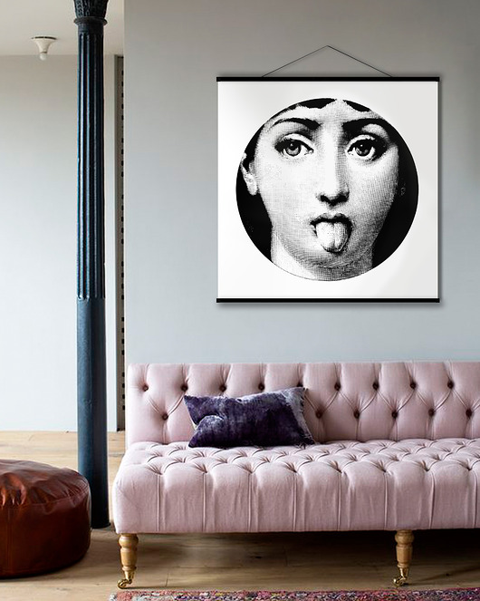 grafiki i ilustracje Duży obraz na płótnie - Lina Cavalieri z językiem