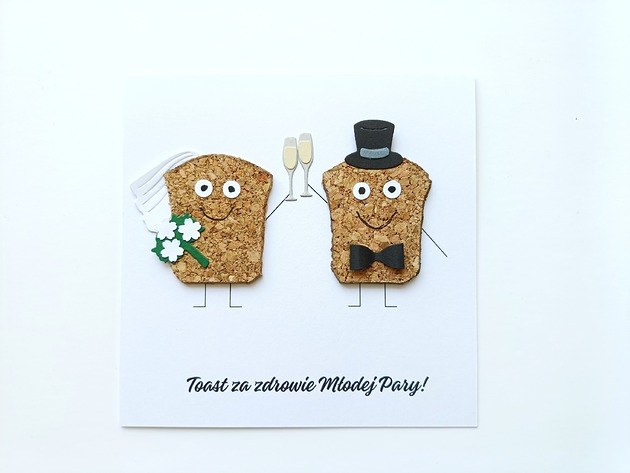 kartki scrapbooking Kartka "Toast za zdrowie Młodej pary"