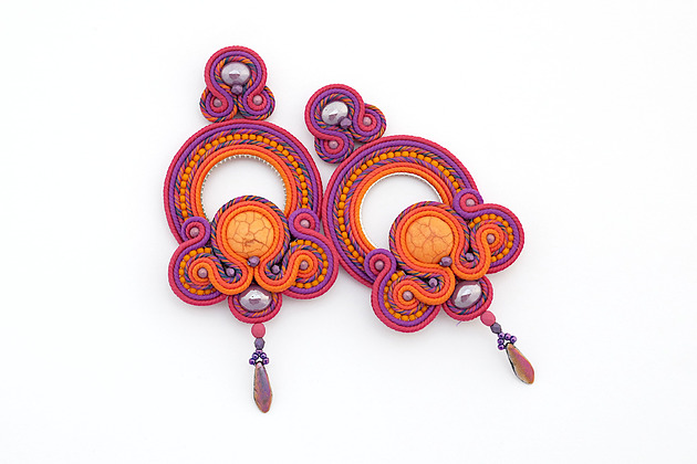 kolczyki soutache Jesienne boho kolczyki