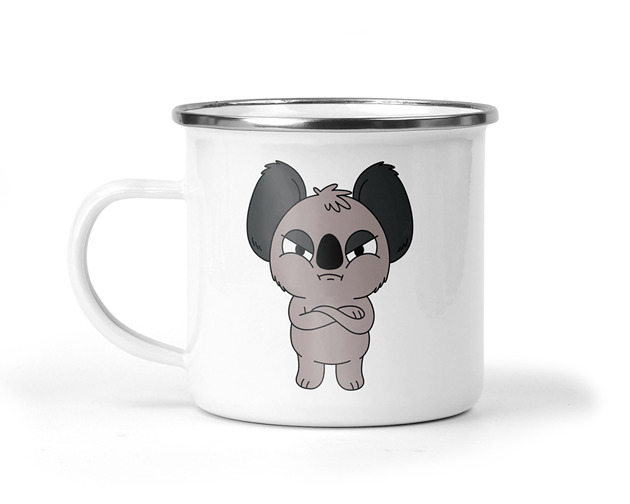 kubki Kubek metalowy koala zła