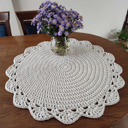 podkładki do kuchni Podkładka szydełkowa ze sznurka bawełnianego 80cm