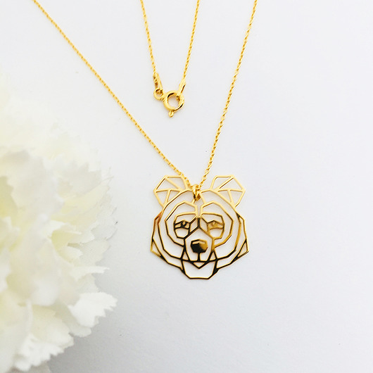Naszyjnik z misiem, bear necklace Anemon Atelier