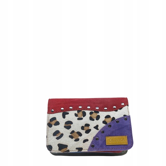 saszetka nerka Nerka zamszowa wygodna unikalna damska ze skrawków zero waste OLIVKA