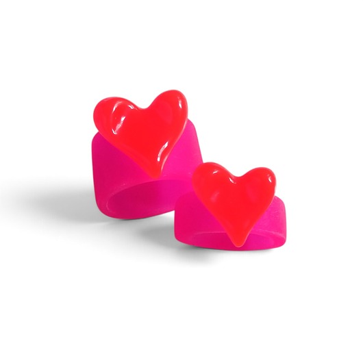 pierścionek z żywicy Pierścionek x2 : RAZEM TANIEJ! pierścionki z żywicy : HEART : fluo