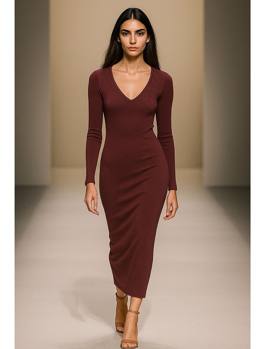 sukienki maxi damskie Sukienka  BURGUND  YY300043