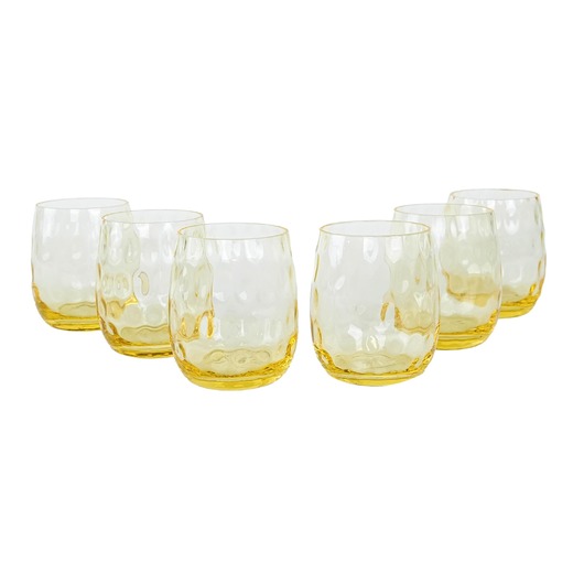 szklanki i kieliszki Komplet sześciu szklanek, włoski design, lata 70, produkcja: Włochy