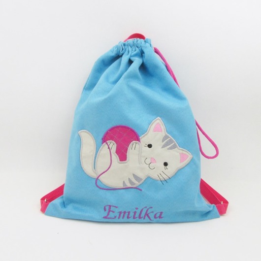Plecak z kotkiem, worek z kotkiem i imieniem Enitka Sweet Baby Room