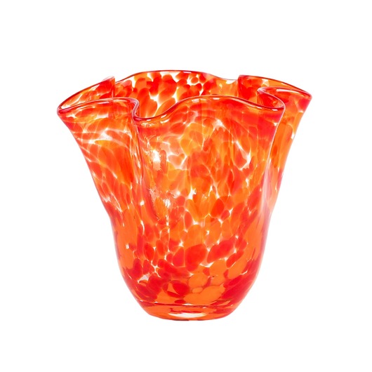 wazony Wazon szklany pomarańczowy, duński design, lata 70, produkcja: Dania