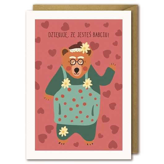 Kartka na Dzień Babci,Dziękuje,że jesteś ! PaperFlamingo