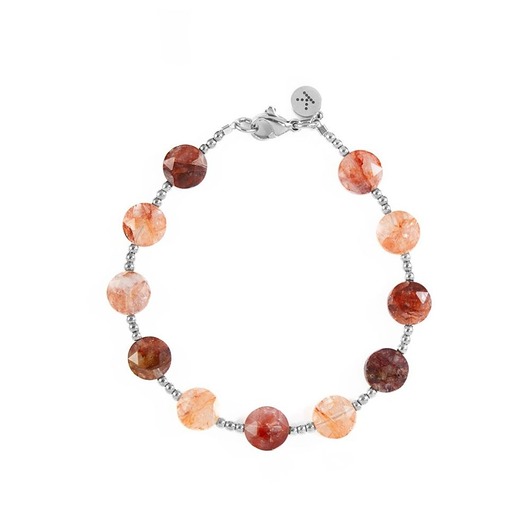 bransoletki z kamieni naturalnych Bransoletka z bordowych kamieni miłości II - Wersja Srebrna