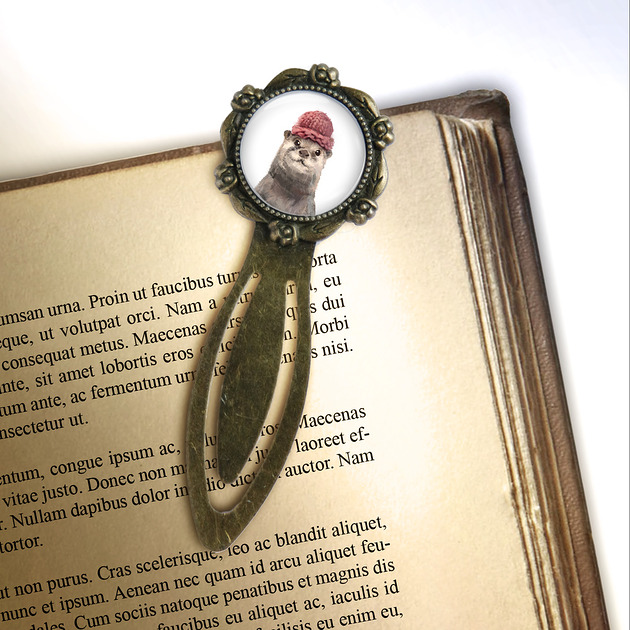 zakładki do książek Zakładka do książki - Wydra - klips, brąz