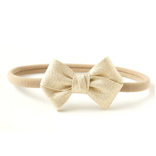 ozdoby do włosów dla dzieci Świąteczna opaska dla niemowlaka ZŁOTA kokardka