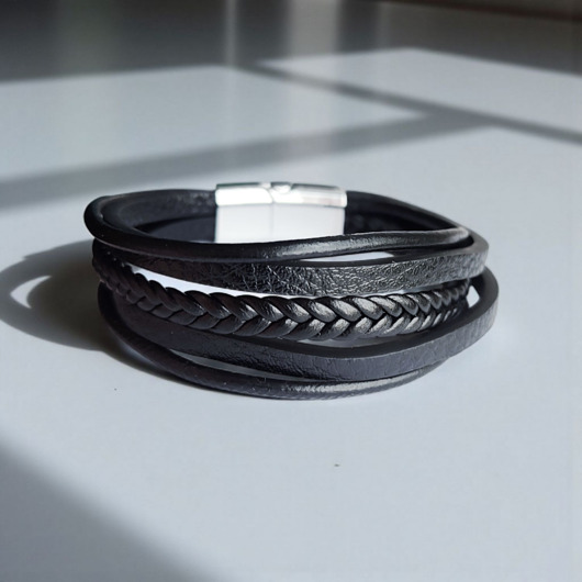 biżuteria męska Męska bransoletka ekoskóra