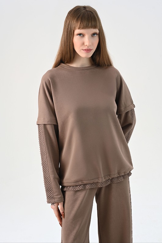 bluzki z długim rękawem damskie Longsleeve z koronką