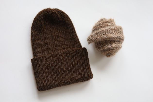 czapki damskie Czapka z wełny czekoladowy brąz