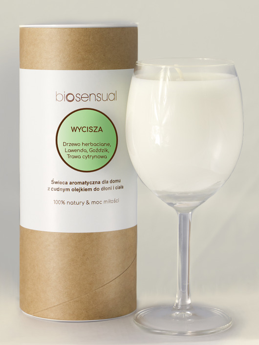 świece zapachowe Świeca do masażu i aromaterapii WYCISZA 200g KIELICH