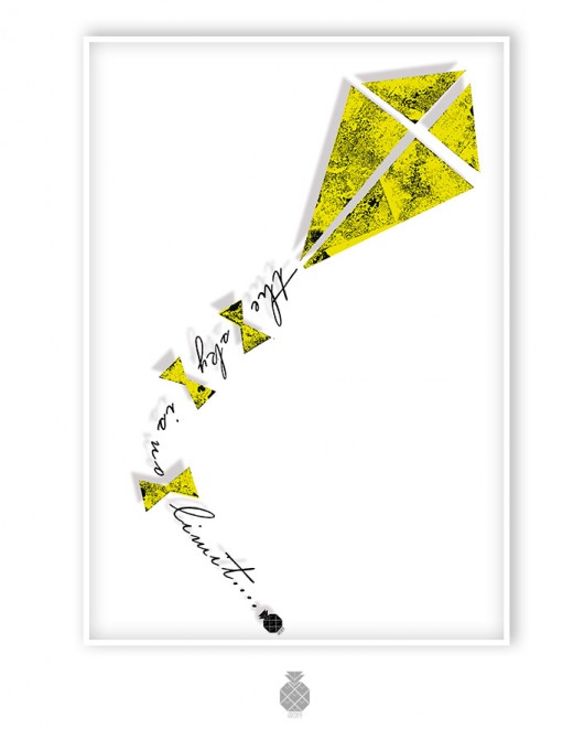 THE SKY yellow - plakat ilustrowany (basic size) Ananas Project