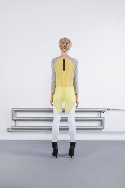 Bluza - frak -> szyfonowy tył cytrynowy sleek