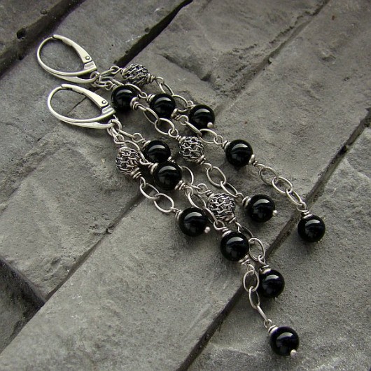 kolczyki z kamieniami Kolczyki Black