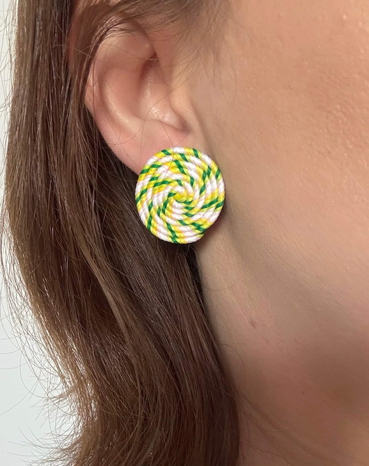 kolczyki soutache Kolczyki koła ręcznie robione 