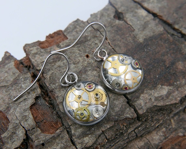 kolczyki z żywicy Mechaniczne kolczyki 293