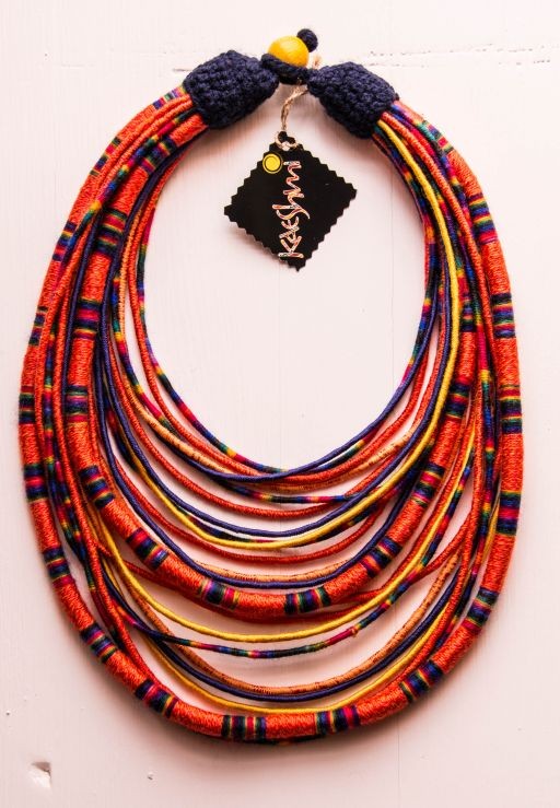 Łowiczanka Orange - naszyjnik MAASAI Kaeshmi