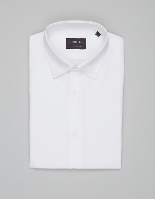 koszule męskie Koszula modigliana 00536 długi rękaw biały slim fit