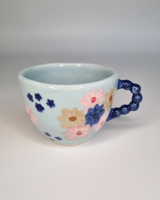 kubki Filiżanka ceramiczna KWIATY
