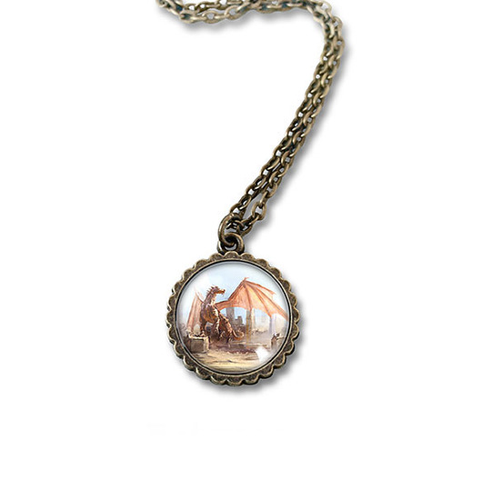 wisiory Medalion - Smok - mały, brąz