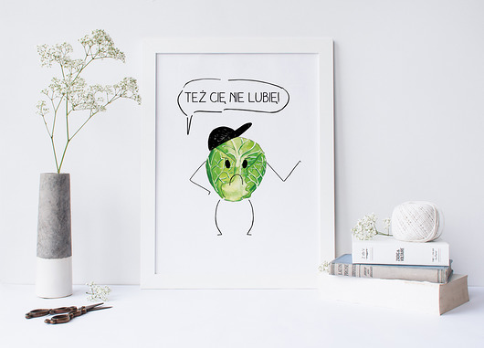 Plakat "Niepocieszona brukselka” format A3 Jakie Słodkie