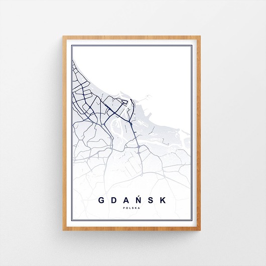 Plakat Gdańsk Mapa trochę na ścianę