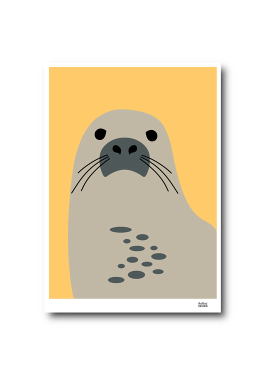 obrazy i plakaty do pokoju dziecięcego Plakat A4 Foka żółta