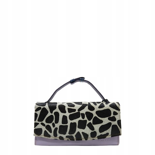 portfele damskie Portfel damski skórzany klapka wzór skóra naturalna na prezent eko OLIVKA